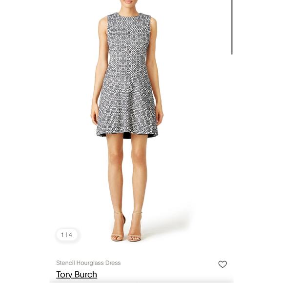 Dressbarn Black and White Geometric A-Line Crew Neck Sleeveless Dress Sz 16 - Picture 5 of 9